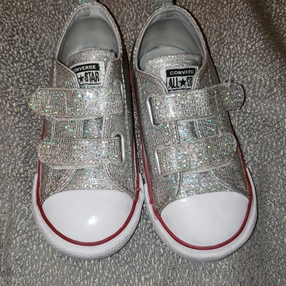 glitter velcro converse
